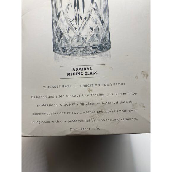 Viski Lead Free Crystal Pedestal Cocktail Mixing Glass - 4.2 x 3.65 x 5.5” NIB - Picture 11 of 13